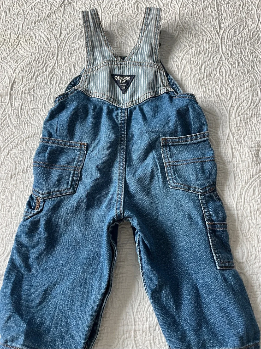 OshKosh B'gosh Blue Denim Relaxed Fit Overalls size 12 months
